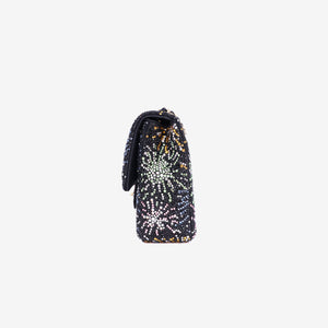 Chanel Coco Neige Evening Bag in Black/Multicolour Sequin Pearl Strass with Gold Hardware