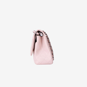 Chanel Classic Jumbo Flap Bag in Light Pink Grained Calfskin Leather with Silver Hardware