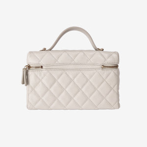 Chanel LP Vanity Case in Light Grey Caviar Leather with Light Gold Hardware (Contact to Enquire)