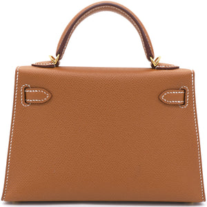 Gold Epsom Leather Gold Hardware Mini II Kelly Bag