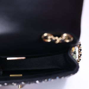 Chanel Coco Neige Evening Bag in Black/Multicolour Sequin Pearl Strass with Gold Hardware