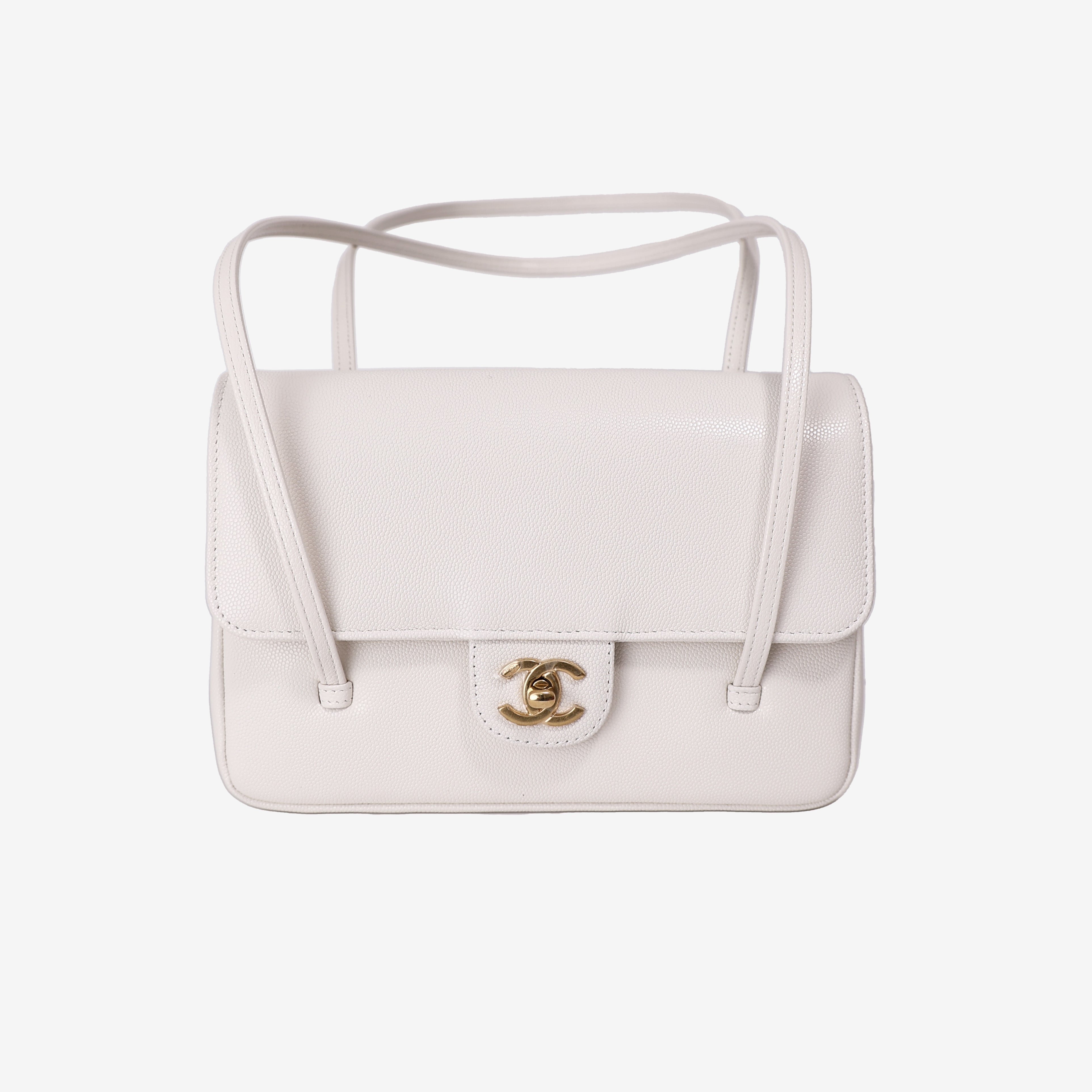 Chanel 26P Matthieu Blazy Preppy Flap Bag Small in White Calfskin Leather with Gold Hardware (Contact to Enquire)