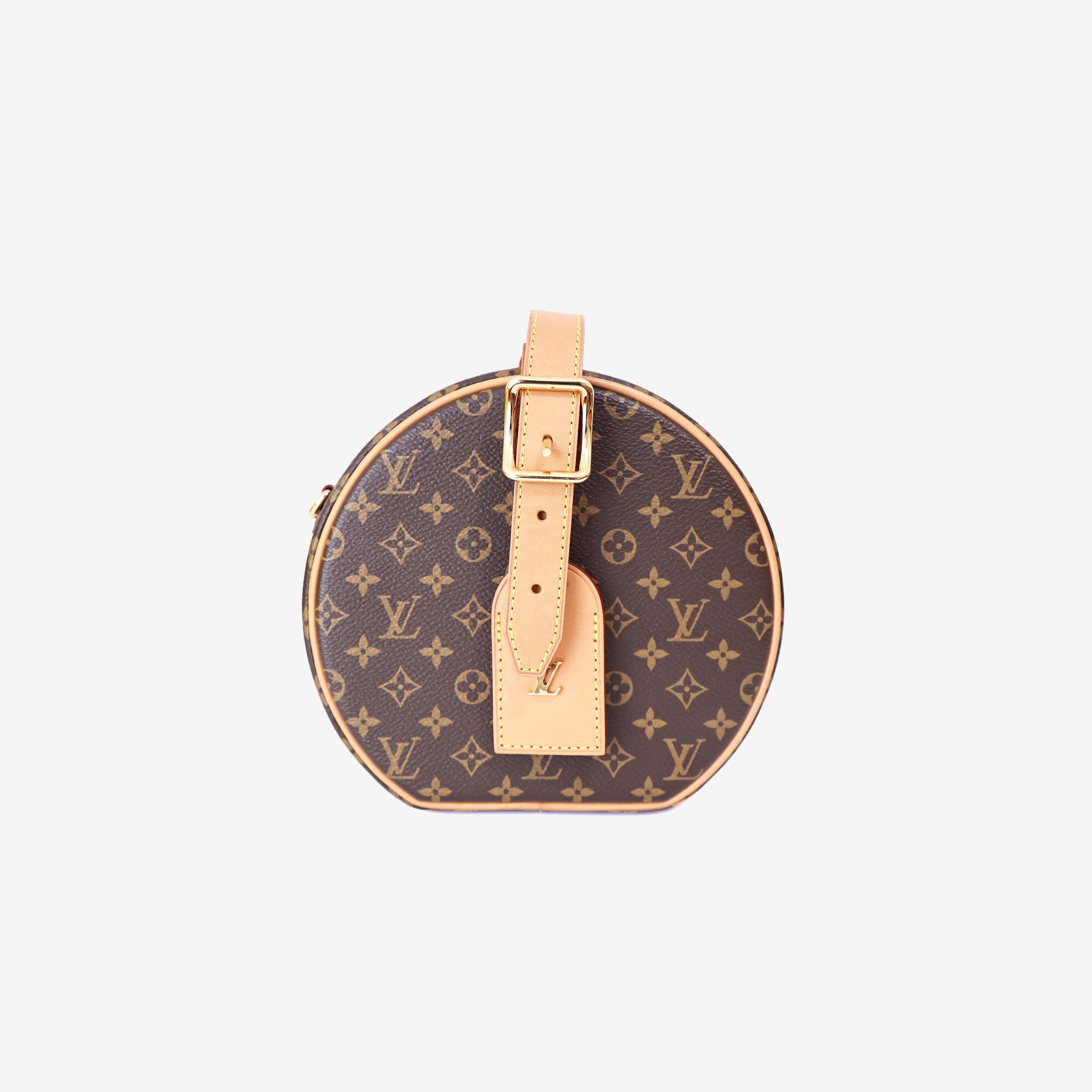 Louis Vuitton Petite Boîte Chapeau in Brown Monogram Canvas with Gold Hardware (Contact to Enquire)