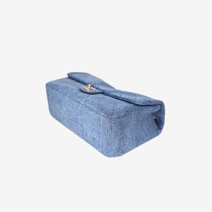 Chanel 26A Matthieu Blazy Maxi Flap Bag in Blue Denim with Gold Hardware