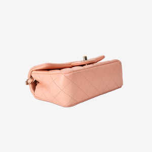 Chanel Classic Mini Rectangular Flap Bag in Light Pink Lambskin with Gold Hardware (Contact to Enquire)