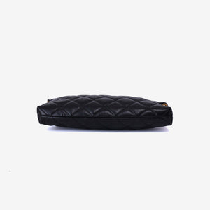 Chanel Matelassé Small Hobo Shoulder Bag in Black Lambskin Leather with Gold Hardware