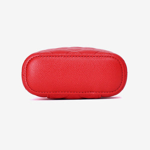 Chanel Vertical Vanity Case in Red Caviar Leather with Gold Hardware