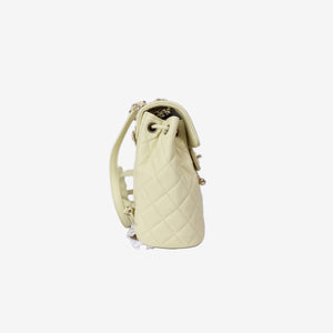 Chanel Urban Spirit Mini Backpack in Light Yellow Caviar Leather with Silver Hardware