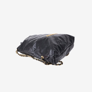 Chanel 22 Bag in Black Lambskin Leather with Gold Hardware