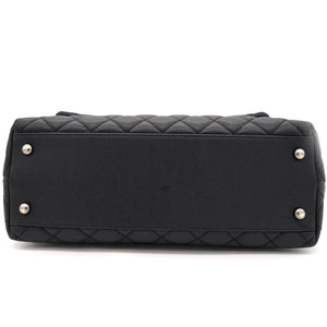 Black Caviar Leather Medium Coco Top Handle Bag