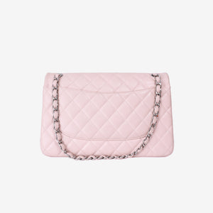 Chanel Classic Jumbo Flap Bag in Light Pink Grained Calfskin Leather with Silver Hardware