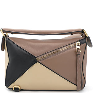 Tri-Colour Leather Small Puzzle Shoulder Bag