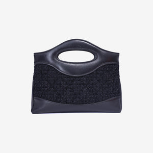 Chanel 31 Clutch with Chain Black Tweed & Lambskin Leather with Gold Hardware