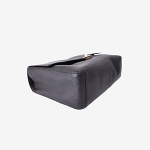 Chanel 2026 Matthieu Blazy Maxi Oversized Flap Bag 38.5 (Airport Bag) in Black Grained Calfskin with Gold Hardware