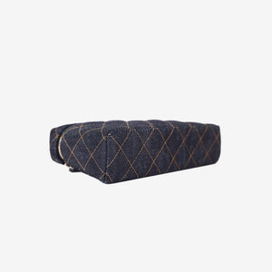 Chanel Classic Vanity with Chain in Dark Blue Denim with Gold Hardware