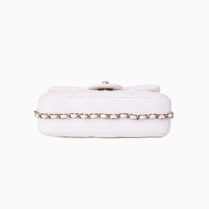Chanel Pearl Crush Flap Bag in White Calfskin Leather with Gold Hardware (Contact to Enquire)