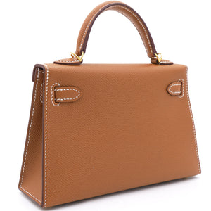 Gold Epsom Leather Gold Hardware Mini II Kelly Bag