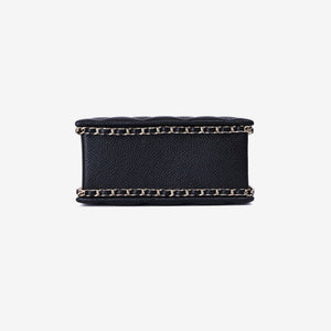 Chanel Evening Box Bag in Black Caviar Leather with Gold Hardware