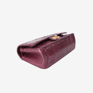 Chanel 2.55 Bag in Burgundy Python Leather with Gold Hardware