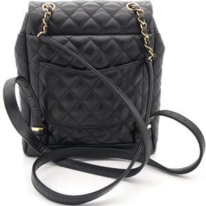 Calfskin Quilted Small Urban Spirit Backpack Black