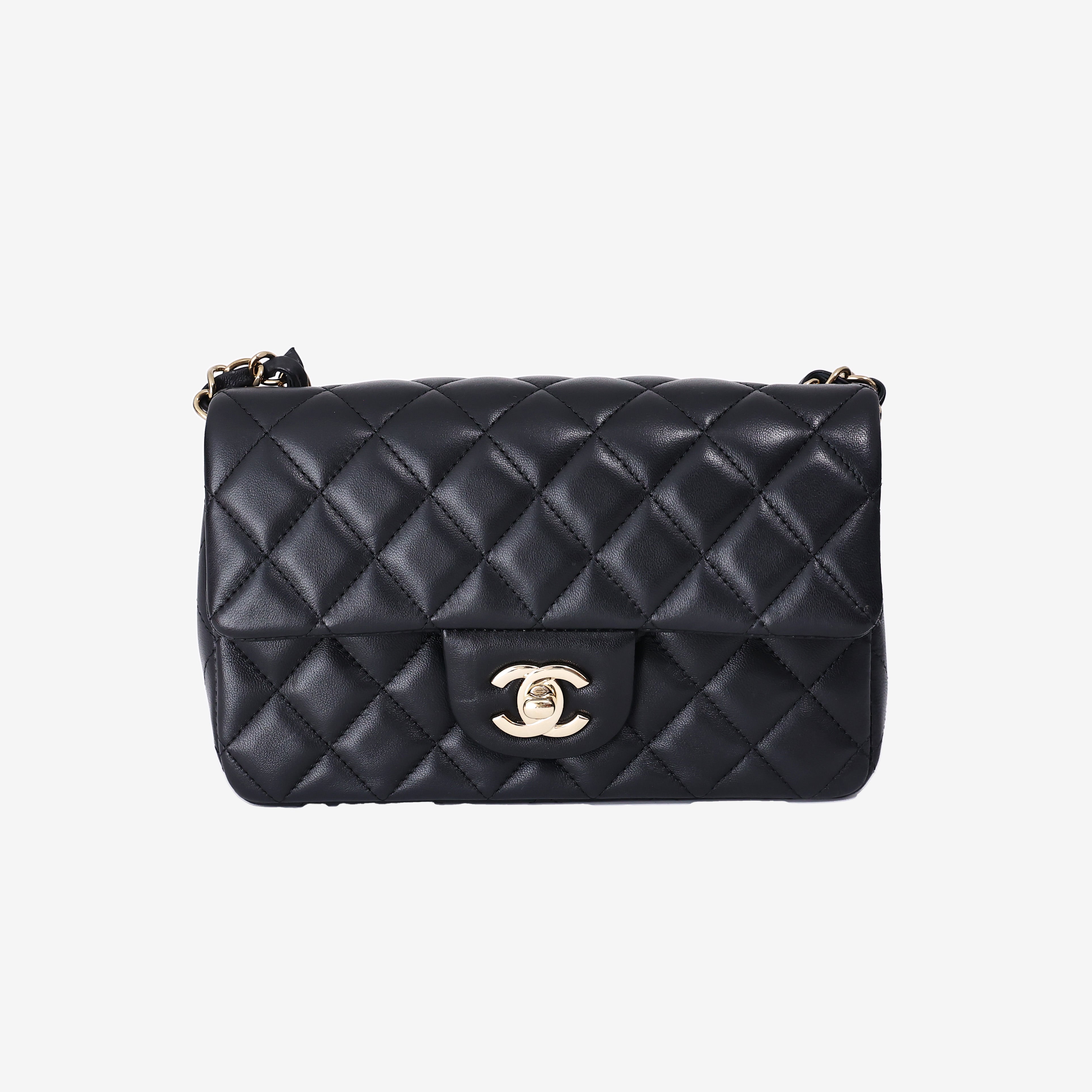 Chanel Classic Flap Mini in Black Lambskin Leather with Gold Hardware
