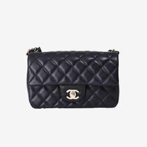 Chanel Classic Flap Mini in Black Lambskin Leather with Gold Hardware