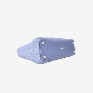 Lady Dior Bag in Blue Lambskin Leather with Gold Hardware