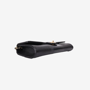 Chanel 26A Matthieu Blazy Clutch with Top Handle in Black Lizard-Embossed Calfskin with Gold Hardware (Contact to Enquire)