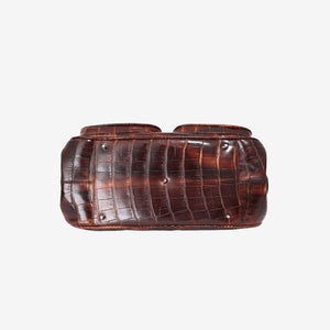 Christian Dior Detective Satchel Medium in Brown Crocodile Leather with Palladium Hardware (Contact to Enquire)