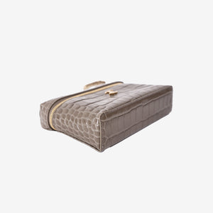 Chanel 26A Matthieu Blazy Vanity Case in Khaki Crocodile-Embossed Calfskin Leather with Gold Hardware (Contact to Enquire)