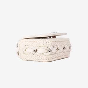 Chanel Mini Bag in White Lambskin Leather with Silver Hardware