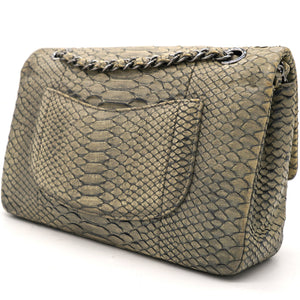 Classic Flap Medium Bag Grey Snakeskin