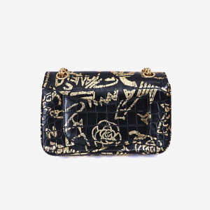 Chanel 2.55 Reissue 224 Graffiti Bag in Black Croc-Embossed Calfskin Leather with Gold Hardware (Contact to Enquire)
