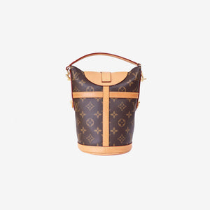 Louis Vuitton Duffle Handbag in Brown Monogram Canvas with Gold Hardware