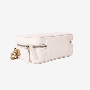 Chanel Twist Your Buttons Clutch with Chain in White Caviar Leather with Gold Hardware (Contact to Enquire)