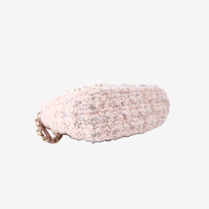 *RARE* Chanel Fantasy Tweed Coco Clutch with Chain in Light Pink Tweed with Gold Hardware