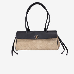 Chanel 26A Matthieu Blazy Small Shopping Bag in Beige Black Suede Calfskin with Gold Hardware (Contact to Enquire)