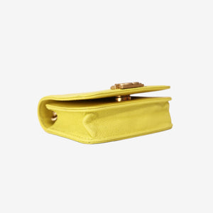 Chanel Mini Boy Belt Bag in Yellow Chevron Quilted Caviar Leather with Gold Hardware (Contact to Enquire)