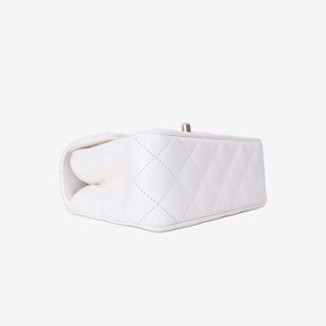 Chanel Crystals Top Handle Flap in White Lambskin Leather with Gold Hardware