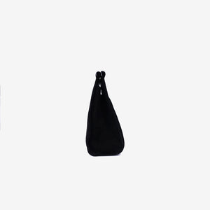 Chanel Vintage Structured Mini Handle Bag in Black Suede Leather