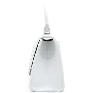 Shiny Box Small Hourglass Top Handle Bag Graffiti White