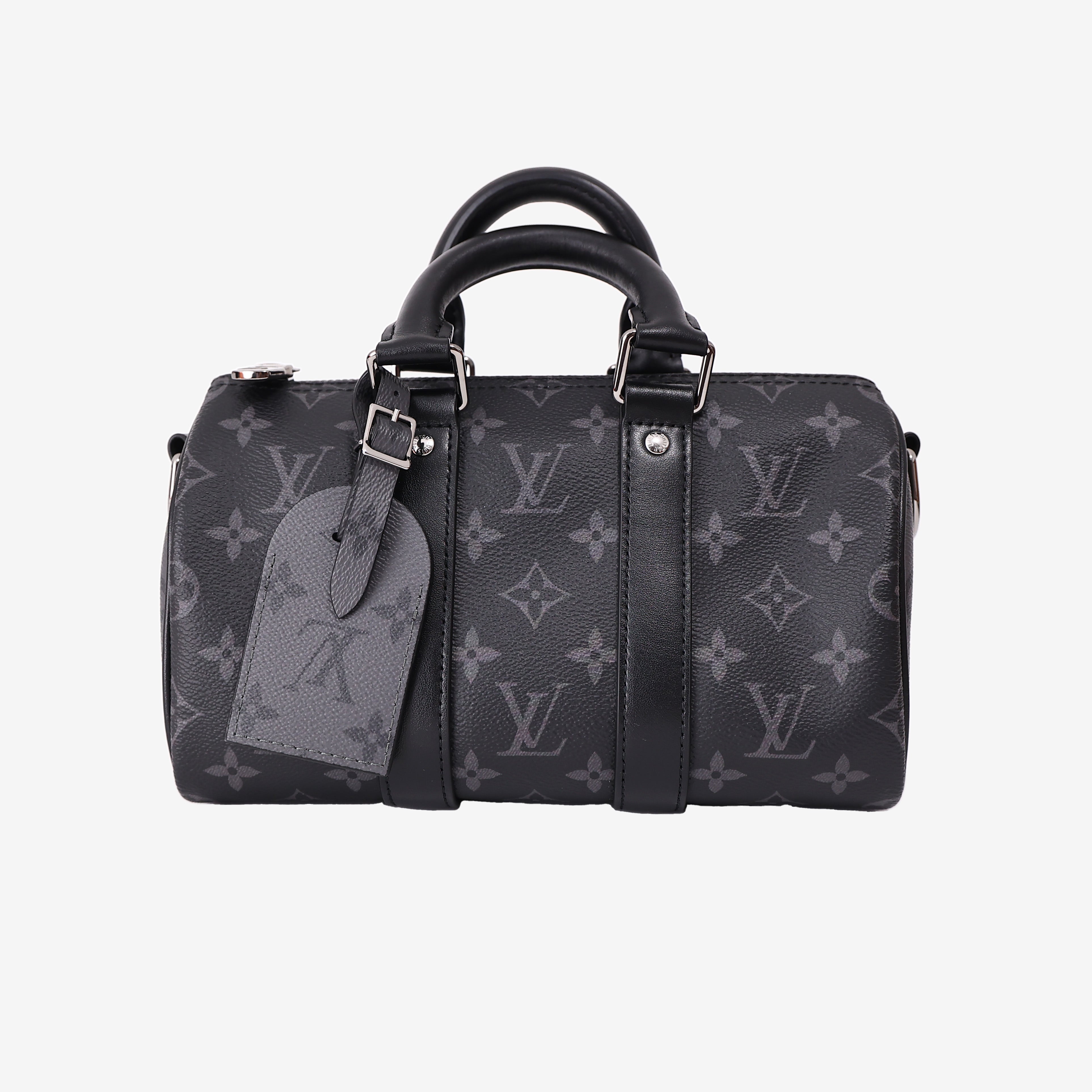 Louis Vuitton Keepall 25 in Monogram Eclipse Reverse Canvas with Black Leather Trim (Contact to Enquire)