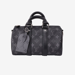 Louis Vuitton Keepall 25 in Monogram Eclipse Reverse Canvas with Black Leather Trim (Contact to Enquire)