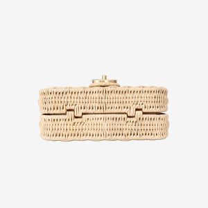 Chanel Mini Flap Bag with Top Handle in Beige Braided Rattan with Gold Hardware (Contact to Enquire)