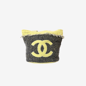 Chanel Coco Beach Terry Cloth Tote Bag and Towel Set in Yellow and Dark Grey (Contact to Enquire)