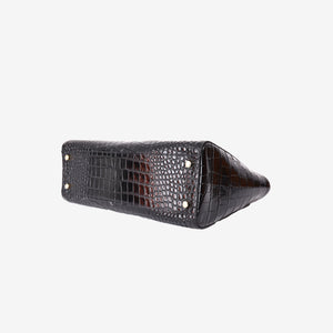 Chanel 26S Matthieu Blazy Crocodile-Embossed Shopping Tote in Black Calfskin with Gold Hardware (Contact to Enquire)