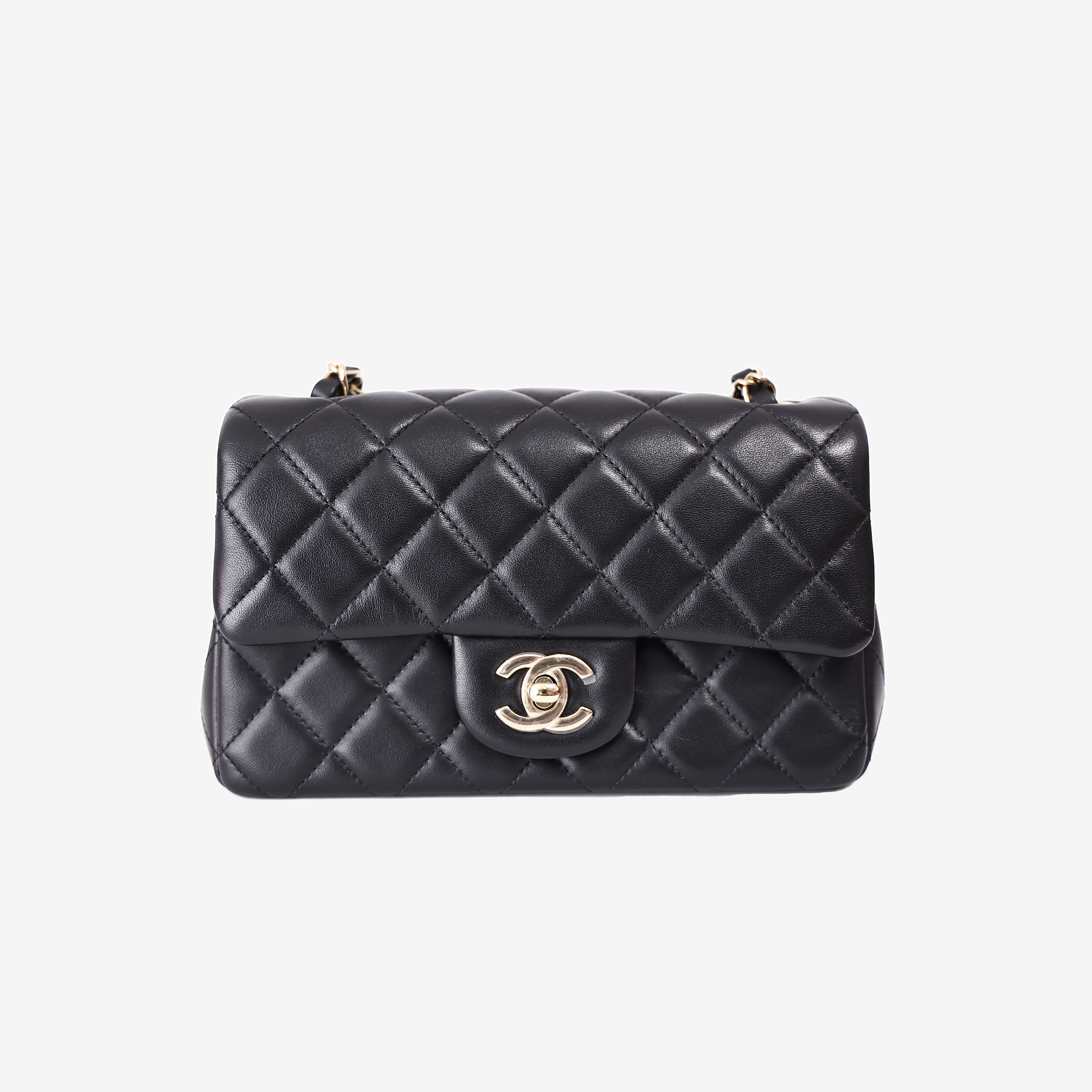 Chanel Crush Mini Rectangular Flap Bag in Black Lambskin with Gold Hardware (Contact to Enquire)