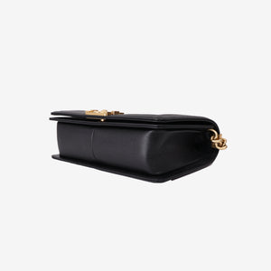 Chanel Boy Flap Bag in Black Caviar Leather with Gold Hardware