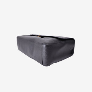 Chanel 2026 Matthieu Blazy Maxi Oversized Flap Bag 38.5 (Airport Bag) in Black Grained Calfskin with Gold Hardware