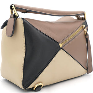 Tri-Colour Leather Small Puzzle Shoulder Bag